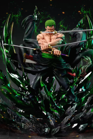 One Piece Tenkai TH Zoro Ghost Energy Burst Green Hair Figure, 34 cm tall.