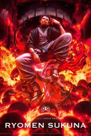 Jujutsu Kaisen Two-Faced Sukuna Light-Up Figure, 33 cm tall, GK Model Statue.