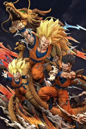 Dragon Fist Father and Son [Exclusive Limited Edition] Limited Edition 7 Dragon Balls Series GK Handcrafted Figure Collectible Model Statue Display Item, 28CM Tall,