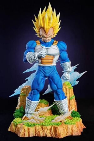 Vegeta Dragon Ball figurine statue Super Saiyan model scene statue display item 34 cm tall