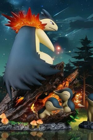 Pokémon Kipi the Fire Beast Evolution Group Handheld Model Figurine, 15 cm in height