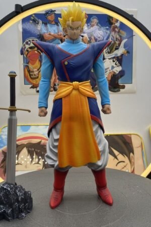 Dragon Ball - King Kai's Gohan GK Standing Pose Anime Figure, Sword in Stone Model Display, 23cm Tall,