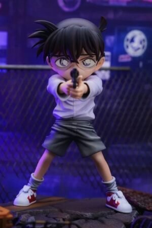 Detective Conan with a gun figurine, movie version statue, 16 cm tall.