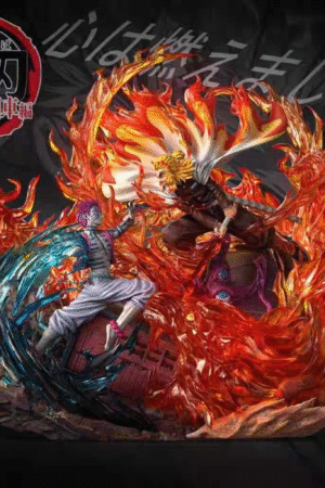 Demon Slayer: Flame Pillar, Shinobu Kocho, Upper Rank Three, Gyutaro, Handmade Statue, Size: 60cm x 72cm x 56cm