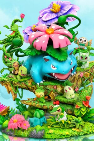 Pokémon EGG Grass Type Family Bucket Super Large Evolution Group GK Handmade Model, 35CM High