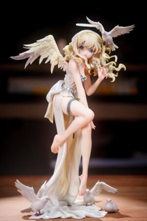 Beautiful 2girl and little angel Eryl PVC & ABS painted finished product goods figure ornament. It can be placed on the table and used as a present. Sculpture height: 30CM