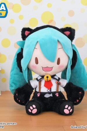 30cm Blue Black Hatsune Miku Cat Costume Sitting Doll Plush